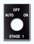 Switch panel laser cut and engraved from black and white traffolyte 