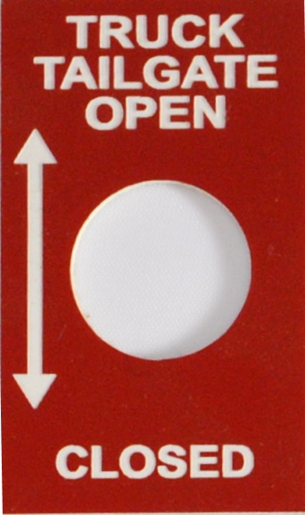 Red traffolyte electrical switch panel laser cut and engraved.