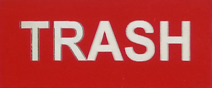 red and white traffolyte laser engraved label